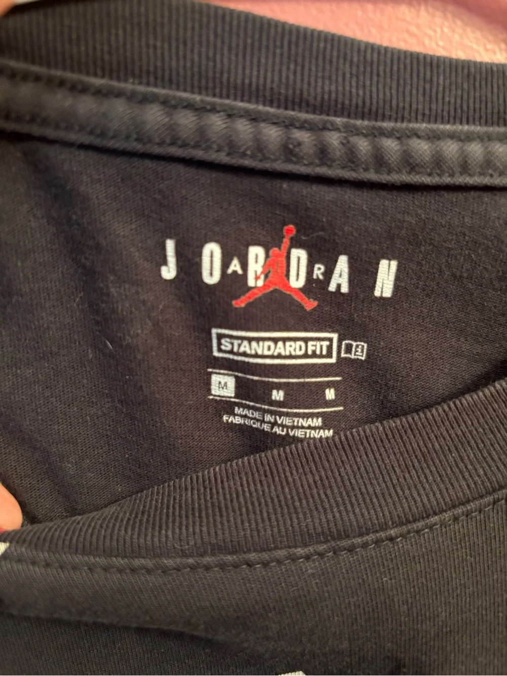 Jordan Black Short Sleeve Logo Tee with White Motif